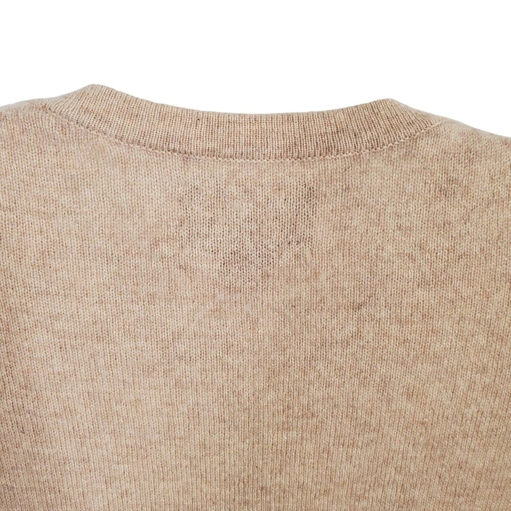 Cynthia Rowley Size S Sweater Flyaway Cardigan 100% Cashmere Coquette Ruffle Tan - Picture 9 of 9